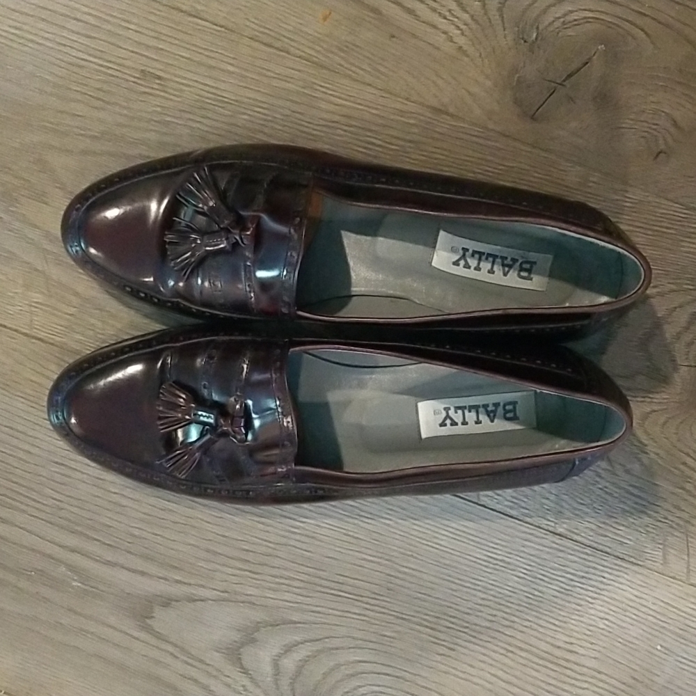 Bally Italian Tassels Loafers Black Cherry Cordovan